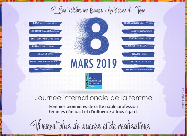 L’ONAT célèbre les femmes architectes du Togo à l’occasion de la Journée Internationale de la Femme, édition 2019
